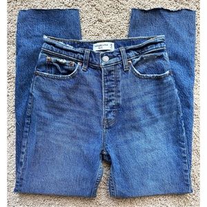 Abercrombie & Fitch The Dad High Rise Button Fly Denim Jeans 25
